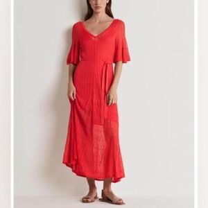 Boden Pointelle Knitted Midi Dress Size 12